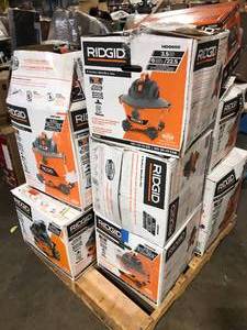 Pallet of Assorted WetDry Shop Vacs Various Sizes and Conditions Customer Returns See Pictures