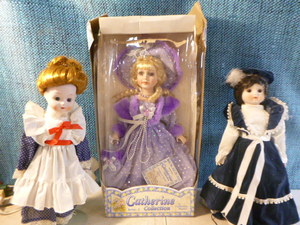 lot 81 image: 3 Porcelain Dolls