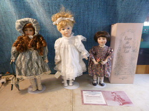 lot 87 image: 3 Porcelain Dolls