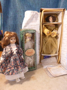 lot 89 image: 3 Porcelain Dolls