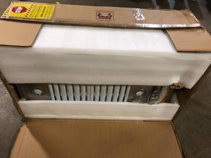 AKDY 30 in. Convertible Kitchen Wall Mount Range Hood with Lights in Brushed Stainless Steel   Customer Returns See Pictures