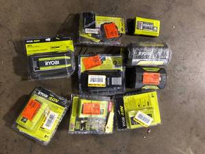 Lot of Assorted Ryobi Batteries Various Sizes and Conditions  Customer Returns See Pictures