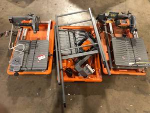 Lot of Assorted Ridgid Tile Saw Cutter Tables  Various Sizes and Conditions Customer Returns See Pictures