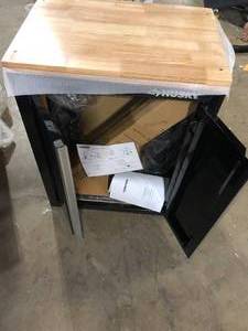 Husky 6-Piece Ready-to-Assemble Steel Garage Workstation in Black (53 in. W x 69.5 in. H x 19.5 in. D) Customer Returns See Pictures