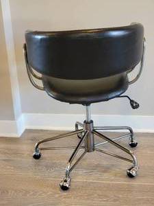 lot 20 image: West Elm Halifax Black and Chrome Office Chair