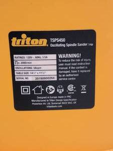 lot 77 image: Triton Oscillating Spindle Sander TSPS450