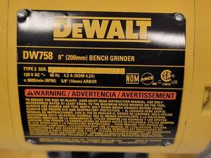 lot 79 image: DeWalt 8 Bench Grinder DW758