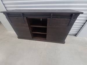 lot 11 image: Barn Door Entertainment Cabinet