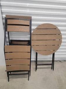 lot 14 image: Patio Caf Set  Folding Table and Chairs