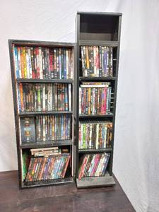 Two DVD Shelves with DVDs