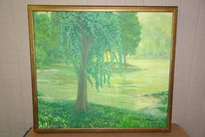 Framed Canvas Watercolor Painting