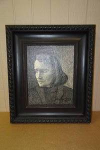 Wood Frame with Vintage Style Portrait Painting