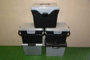 5 Plastic File Boxes