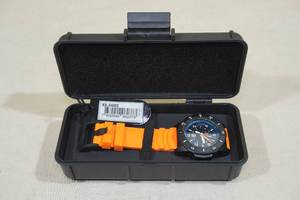Mens Luminox Navy SEAL Divers 200 Meter Orange Strap Watch