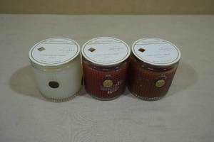3 Aromatique Candles -White Teak & Moss, Pumpkin Spice, Cinnamon Cider