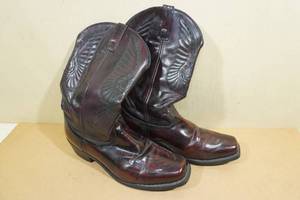Laredo Mens Burgundy Leather Western Boots -12D