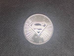 2016  BU One Ounce Silver  Canada Superman Coin
