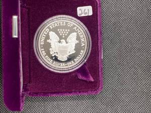 1990 Proof American Silver Eagle One Ounce Coin in Original  Mint Package with COA
