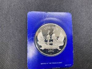 1976 NETHERLANDS ANTILLES 25 Guilder Proof Sterling Silver Coin�1.25 Troy Ounces of Silver