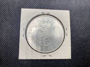 1973 Netherlands 10 Gulden - Silver Coin - Juliana - 25th Ann. of Reign�25 grams of .720 Silver