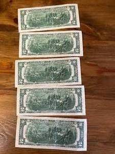 5 $2 bills