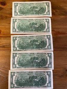 5 Sequential $2 Bills