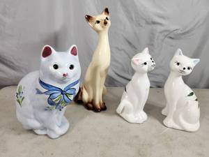 4 Large Porcelain Cats