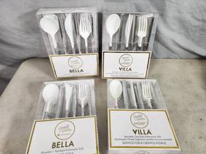 4 New Boxes of Reusable Dishwasher Safe Flatware