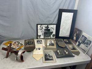 Antique Sterescope and Old Black and White Photos