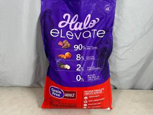 20 lb Bag of Halo Elevate Grain Free Adult Dog Food.