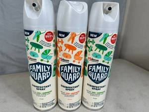 3 New Cans  SC Johnson Family Guard Disinfectant Spray