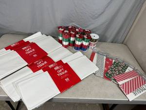 Large Lot of Gift Tissue, Ribbon, Etc