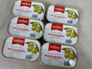 6 New Tins Mackerel in Olive Oil