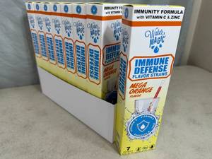 8 Boxes of Water Magic Immune Defense Flavor Straws - Mega Orange Flavor