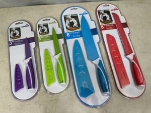 4 New Non-Stick Kitchen Knives
