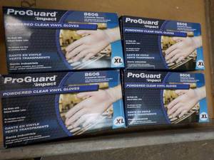 lot 22 image: 400 ProGuard size XL Powdered Clear Vinyl Gloves