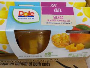 lot 67 image: 12 ct 4 packs Dole Mango in Mango Flavored Gel- best date 08162023 - So Delicious