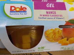 lot 68 image: 12 ct 4 packs Dole Mango in Mango Flavored Gel- best date 08162023 - So Delicious