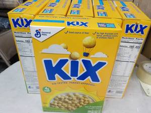 lot 77 image: 6 Boxes Kix 12 oz Cereal...