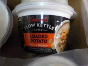 lot 79 image: 12 ct Campbells Slow Kettle Style Loaded Potato Soup with a Crunch best date 08152023