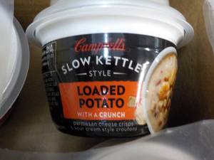 lot 81 image: 12 ct Campbells Slow Kettle Style Loaded Potato Soup with a Crunch best date 08152023