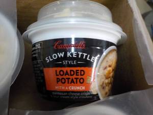 lot 85 image: 12 ct Campbells Slow Kettle Style Loaded Potato Soup with a Crunch best date 08152023