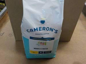 lot 108 image: 32 oz Bag Camerons Woods and Water Whole Bean Light Roast Coffee