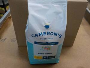 lot 109 image: 32 oz Bag Camerons Woods and Water Whole Bean Light Roast Coffee