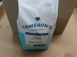 lot 113 image: 32 oz Bag Camerons Woods and Water Whole Bean Light Roast Coffee