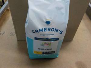 lot 114 image: 32 oz Bag Camerons Woods and Water Whole Bean Light Roast Coffee