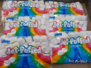 lot 126 image: 6 Bags Jet Puffed Marshmallows 12 oz bags Best By Oct 2023