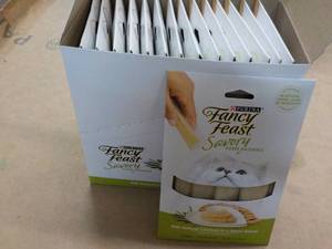 lot 167 image: 15 ct Purina Fancy Feast Savory Cat Treats Natural Chicken in a Demi Glaze best date 082023 Retail $3 each