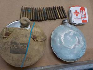 lot 172 image: Bullets, Canteens, and 1st Aid Kit...