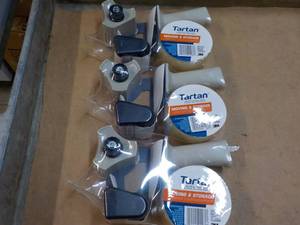 lot 175 image: 3 Tartan Packaging Tape and Dispensers